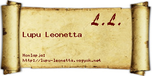 Lupu Leonetta névjegykártya